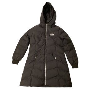The North Face Womens Black Quilted Long Puffer Parka Hooded Jacket 3XL